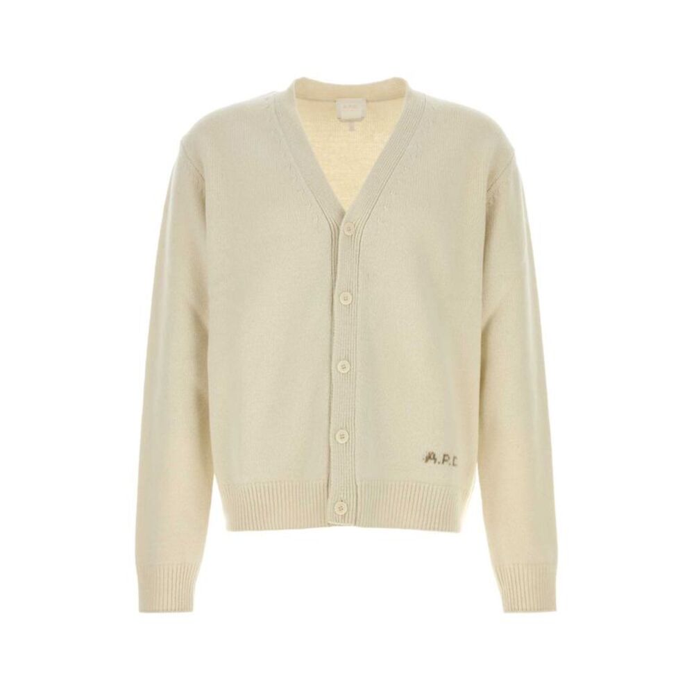 A.P.C. Men Ivory Wool Kevin Cardigan